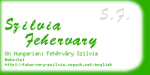 szilvia fehervary business card